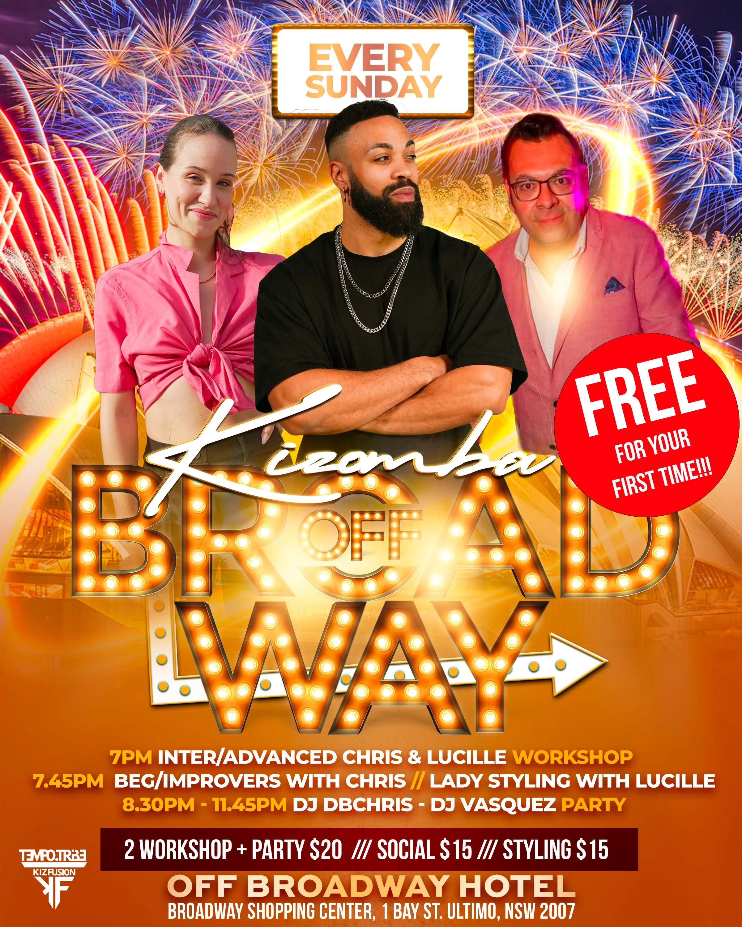 K.O.B - Kizomba Party! 2 Workshop/2 Levels Chris & Lucille Workshop! DJ DBCHRIS & DJ VASQUEZ - Styling with Lucille