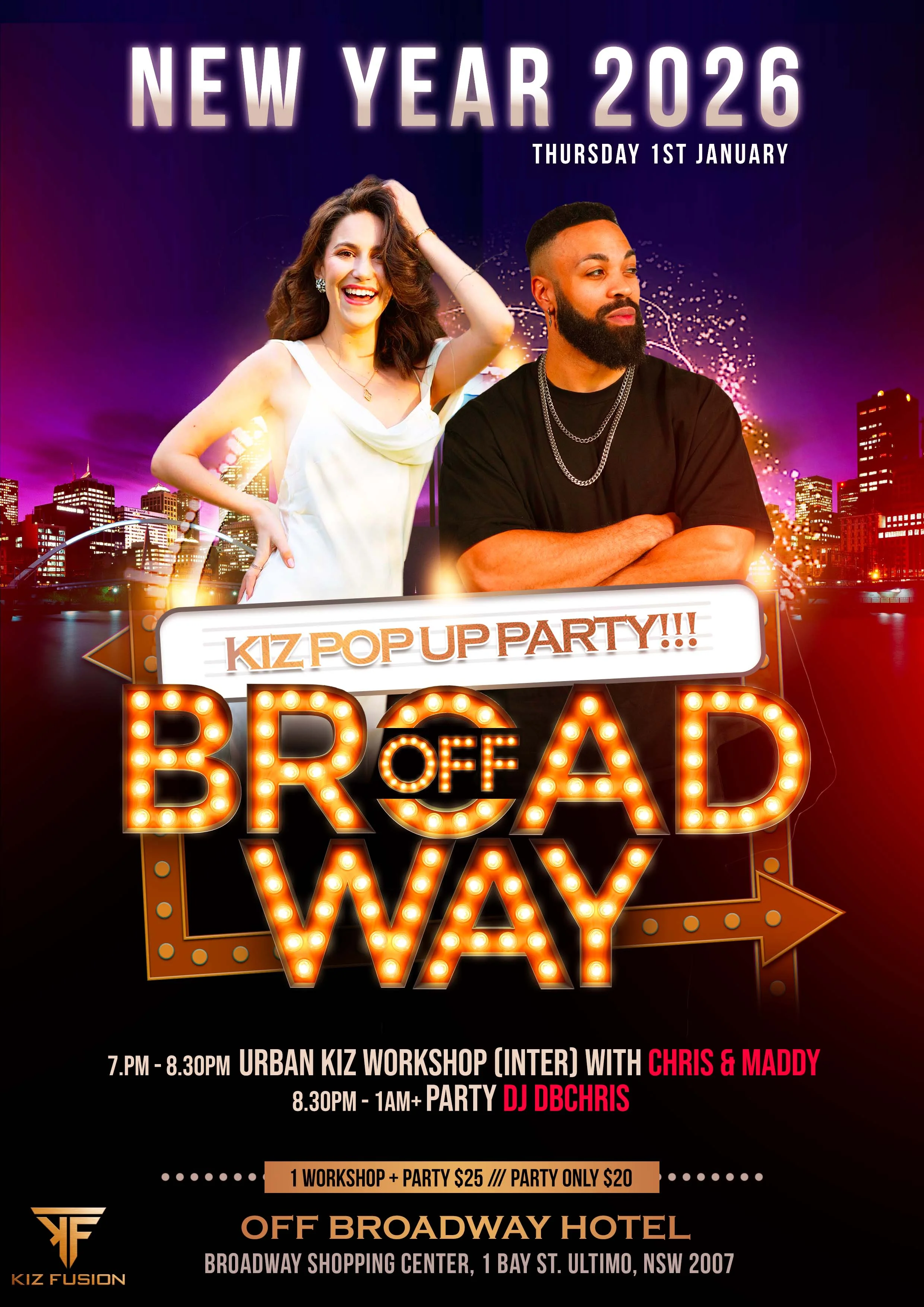 K.O.B - Kizomba Party! POP UP NEW YEAR! Chris & Maddy Workshop! - Dj DBCHRIS