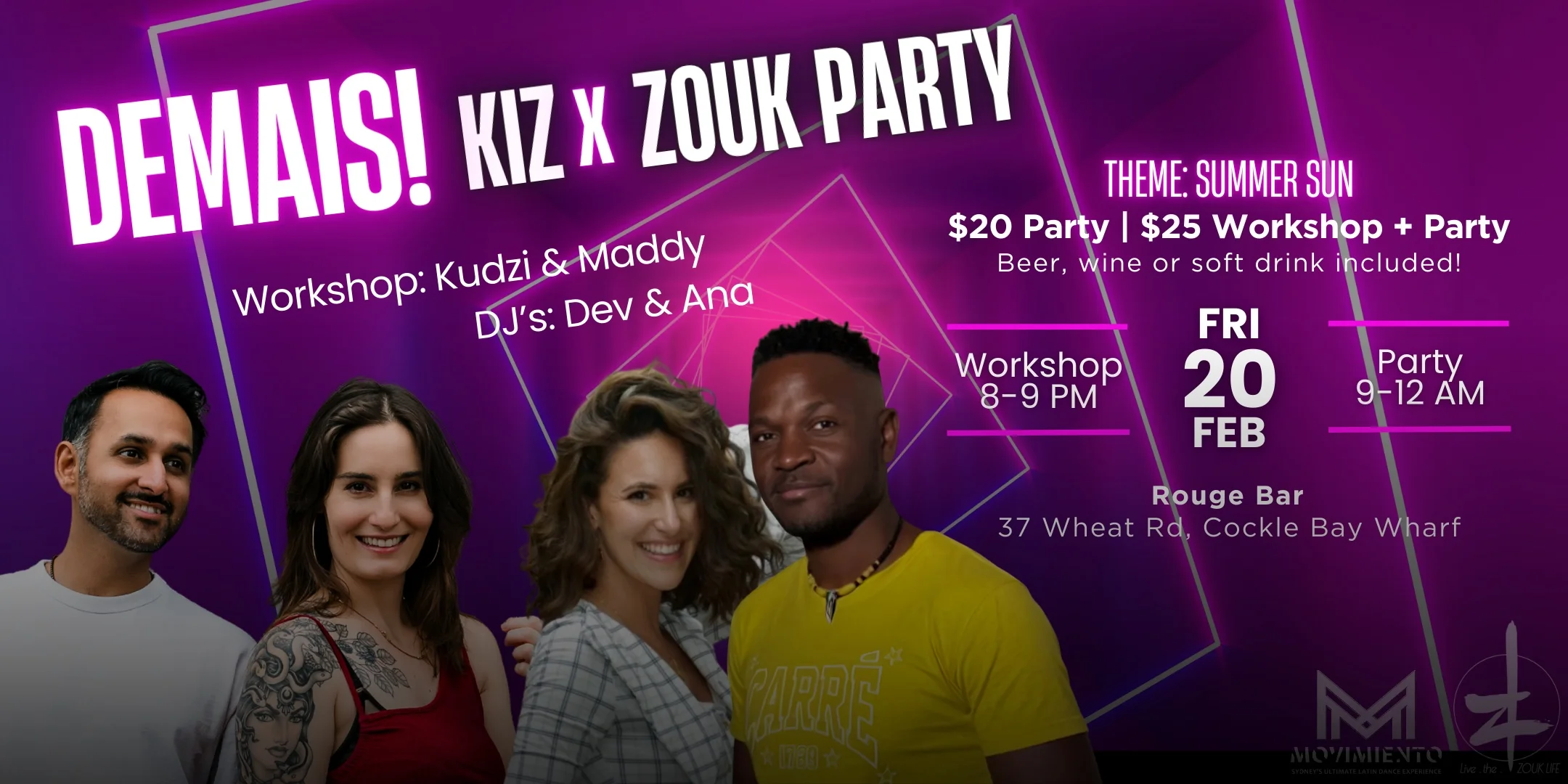 Ticketlime event page example: Demais banner