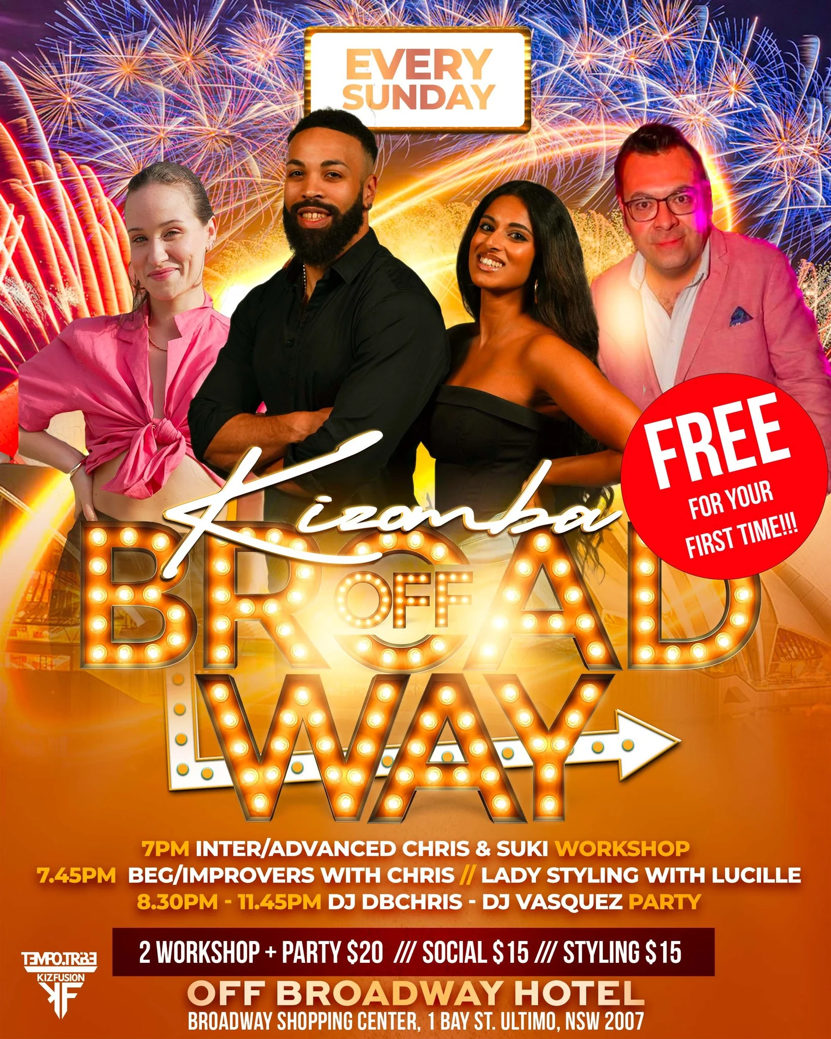K.O.B - Kizomba Party! 2 Workshop/2 Levels Chris & Suki Workshop! DJ DBCHRIS & DJ VASQUEZ - Styling with Lucille